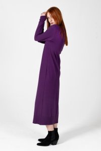 Viscose blend midi dress violet