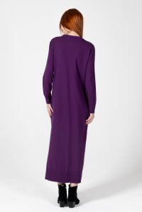 Viscose blend midi dress violet