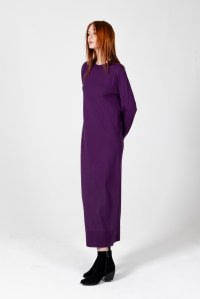 Viscose blend midi dress violet