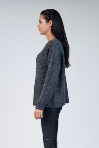 Mohair-lurex blend oversized sweater anthrachite