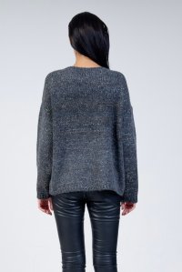 Mohair-lurex blend oversized sweater anthrachite