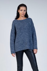 Mohair-lurex oversized πουλόβερ blue jean