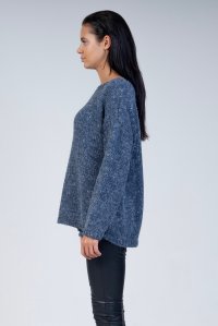 Mohair-lurex oversized πουλόβερ blue jean