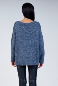 Mohair-lurex blend oversized sweater blue jean