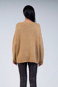 Mohair-lurex blend oversized sweater camel