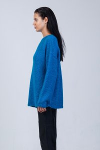 Mohair-lurex oversized πουλόβερ carribean blue