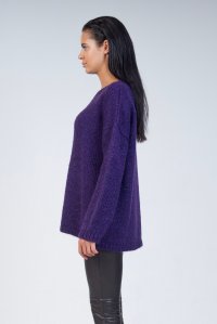 Mohair-lurex oversized πουλόβερ dark purple