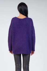 Mohair-lurex oversized πουλόβερ dark purple