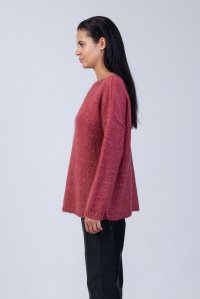 Mohair-lurex blend oversized sweater dusty red