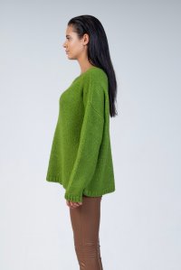 Mohair-lurex blend oversized sweater green