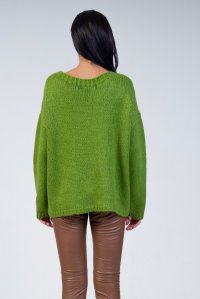 Mohair-lurex blend oversized sweater green