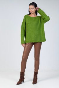 Mohair-lurex blend oversized sweater green