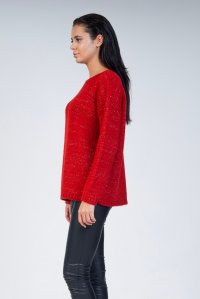 Mohair-lurex blend oversized sweater red