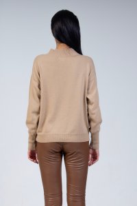 Cut-out sweater camel