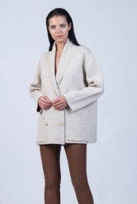 Double breasted cardigan beige