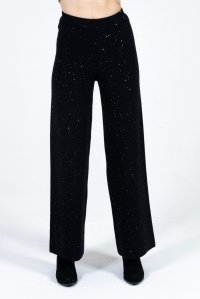 Viscose-blend pants with sequins black