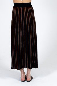 Lurex two-toned skirt black-amber brown