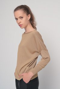 Lurex relaxed fit top gold