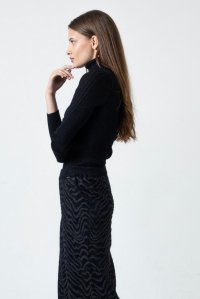 Lurex turtleneck sweater black