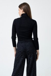 Lurex turtleneck sweater black