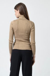 Lurex turtleneck sweater gold