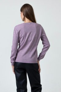 Wool blend v-neck sweater violet