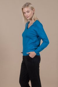 Wool blend v-neck sweater ocean