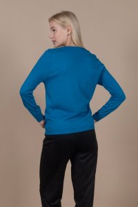 Wool blend v-neck sweater ocean