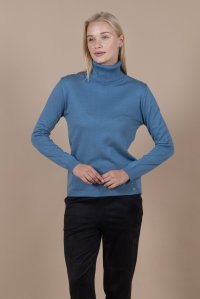 Wool blend turtleneck sweater dusty blue