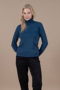 Wool blend turtleneck sweater ocean