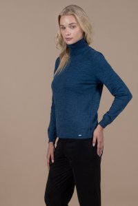 Wool blend turtleneck sweater ocean