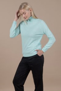 Wool blend turtleneck sweater mint