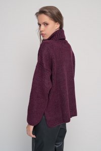 Mohair-lurex blend oversized turtleneck bordeaux