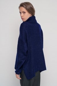 Mohair-lurex blend oversized turtleneck navy