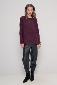 Mohair-lurex oversized πουλόβερ bordeaux