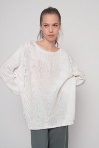 Mohair-lurex blend oversized sweater ivory