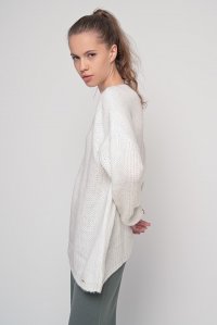 Mohair-lurex blend oversized sweater ivory