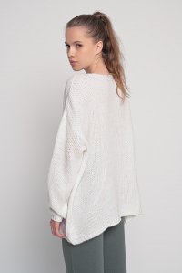 Mohair-lurex blend oversized sweater ivory