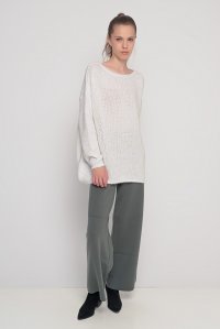 Mohair-lurex blend oversized sweater ivory