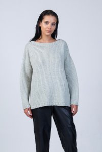 Mohair-lurex blend oversized sweater mint