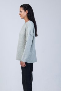 Mohair-lurex blend oversized sweater mint