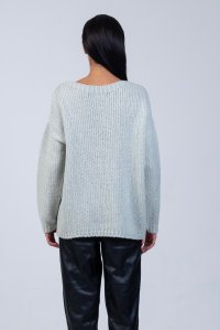 Mohair-lurex blend oversized sweater mint