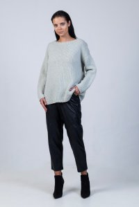 Mohair-lurex blend oversized sweater mint