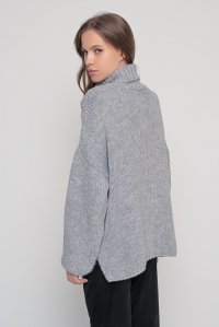 Mohair-lurex blend oversized turtleneck medium grey