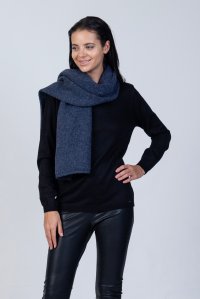 Mohair-lurex blend wrap blue jean