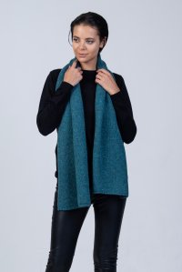 Mohair-lurex blend wrap petrol