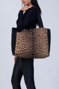 Leopard tote bag leopard camel