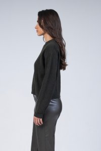 Wool cropped sweater cypress