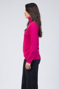 Wool blend turtleneck sweater winter fuchsia