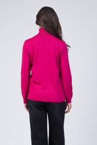 Wool blend turtleneck sweater winter fuchsia